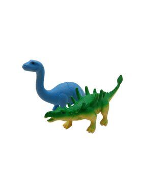 Ankyo Dinosaur Figures Green Stegosaurus Blue Brachiosaurus Set Of 2